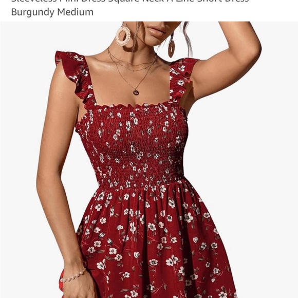 Red Mini Flutter Dress - Picture 2 of 6